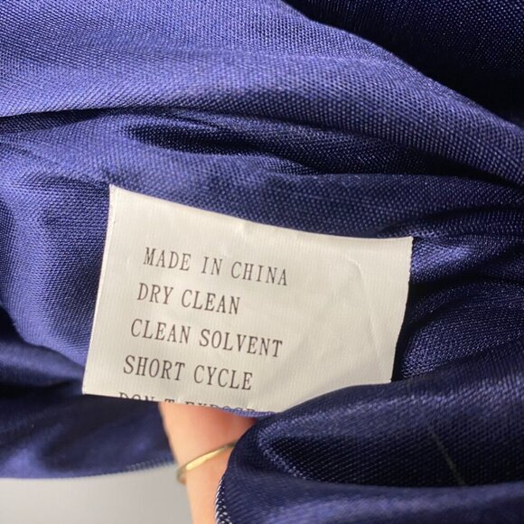 Revelry Skye Double Slit Navy Blue Velvet Formal Maxi Dress Size 6 - Picture 7 of 8